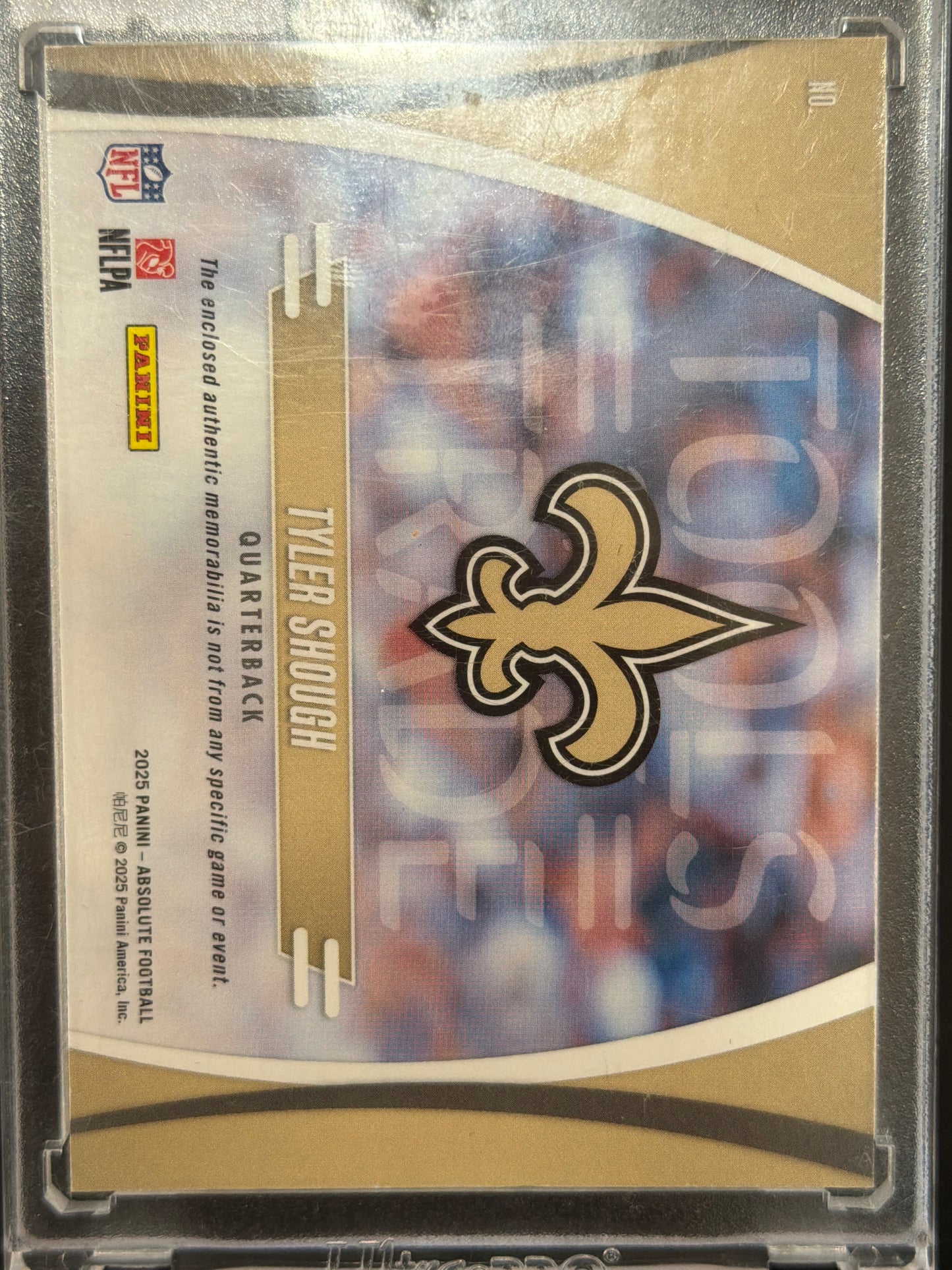 2025 Panini Absolute Football Tools of Trade Tyler Shough RC Triple Memorabilia