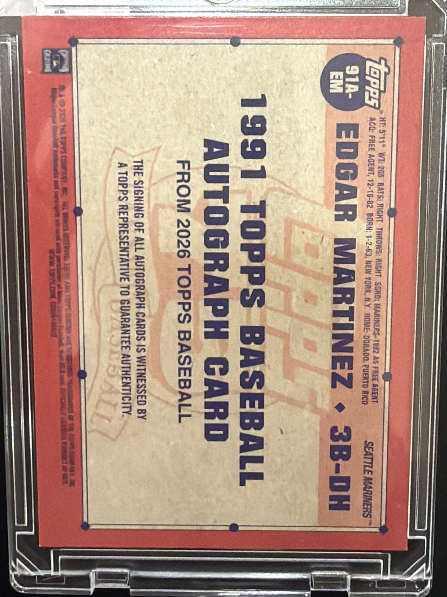 2026 Topps Baseball Edgar Martinez #91A-EM