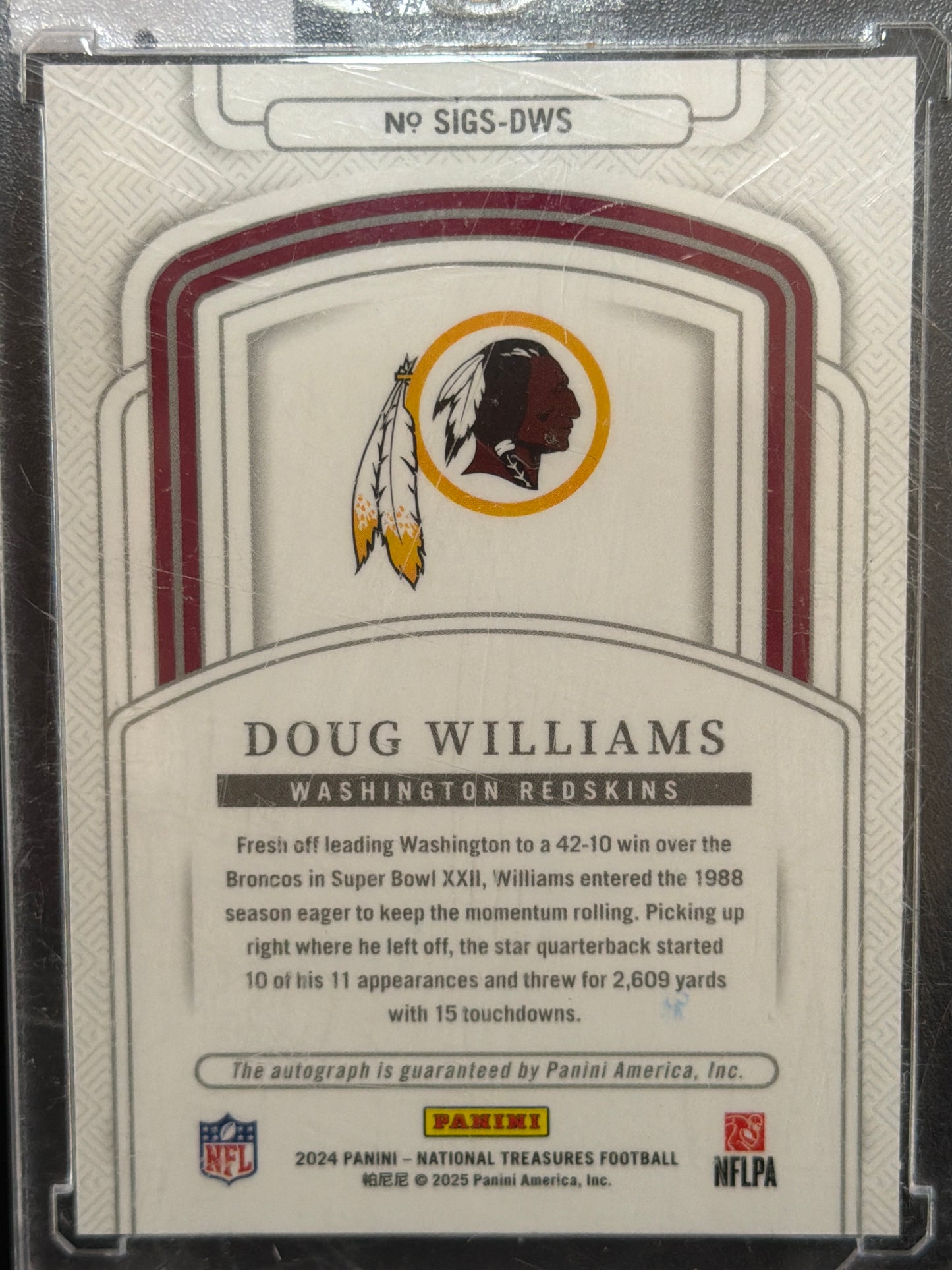 2025 Panini National Treasures Doug Williams #SIGS-DWS /10