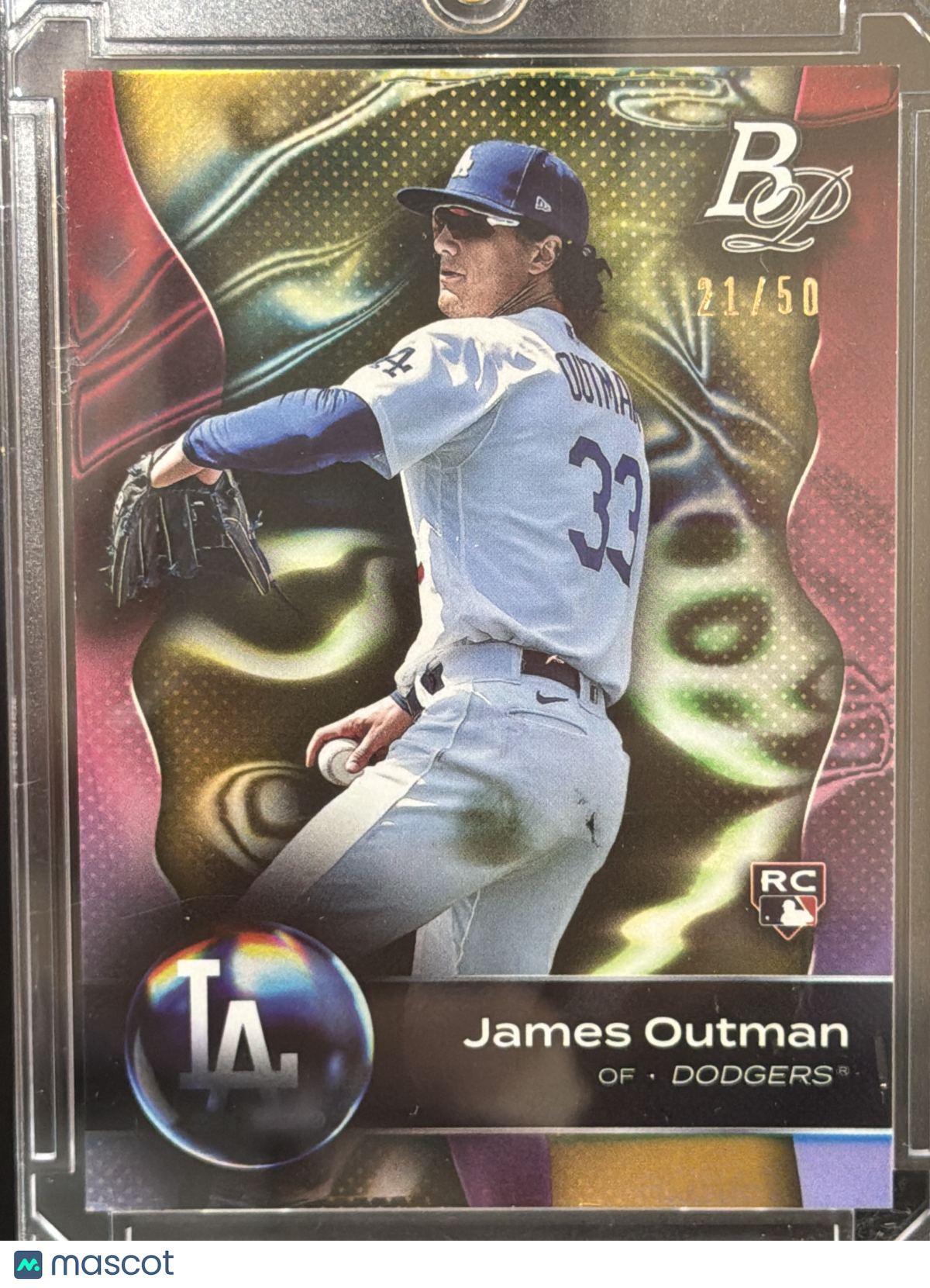 2023 Topps Bowman Platinum James Outman #53 Pink /50 RC