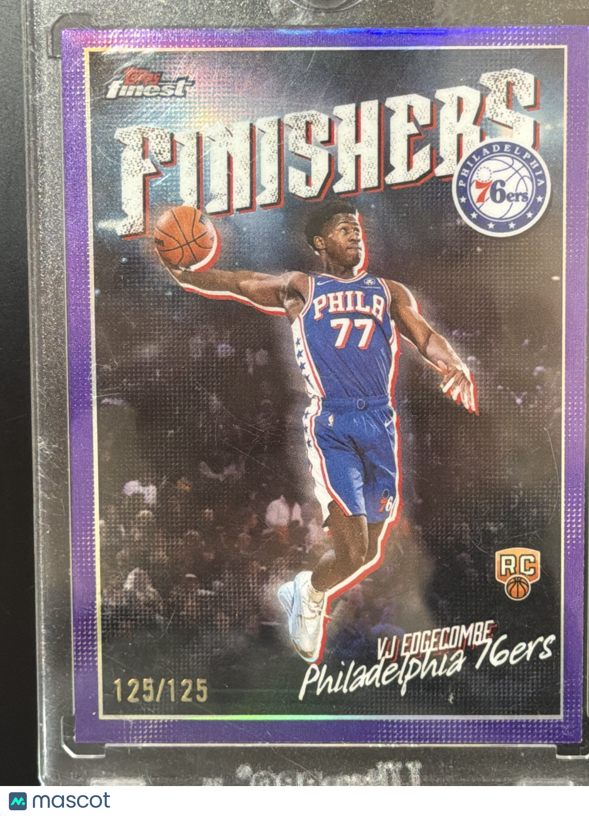 2026 Topps Finest Finishers VJ Edgecombe #F1-10 Purple /125 RC