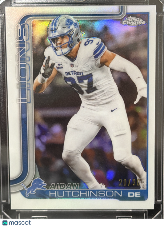2025 Topps Chrome Aidan Hutchinson #104 Blue Refractor /30