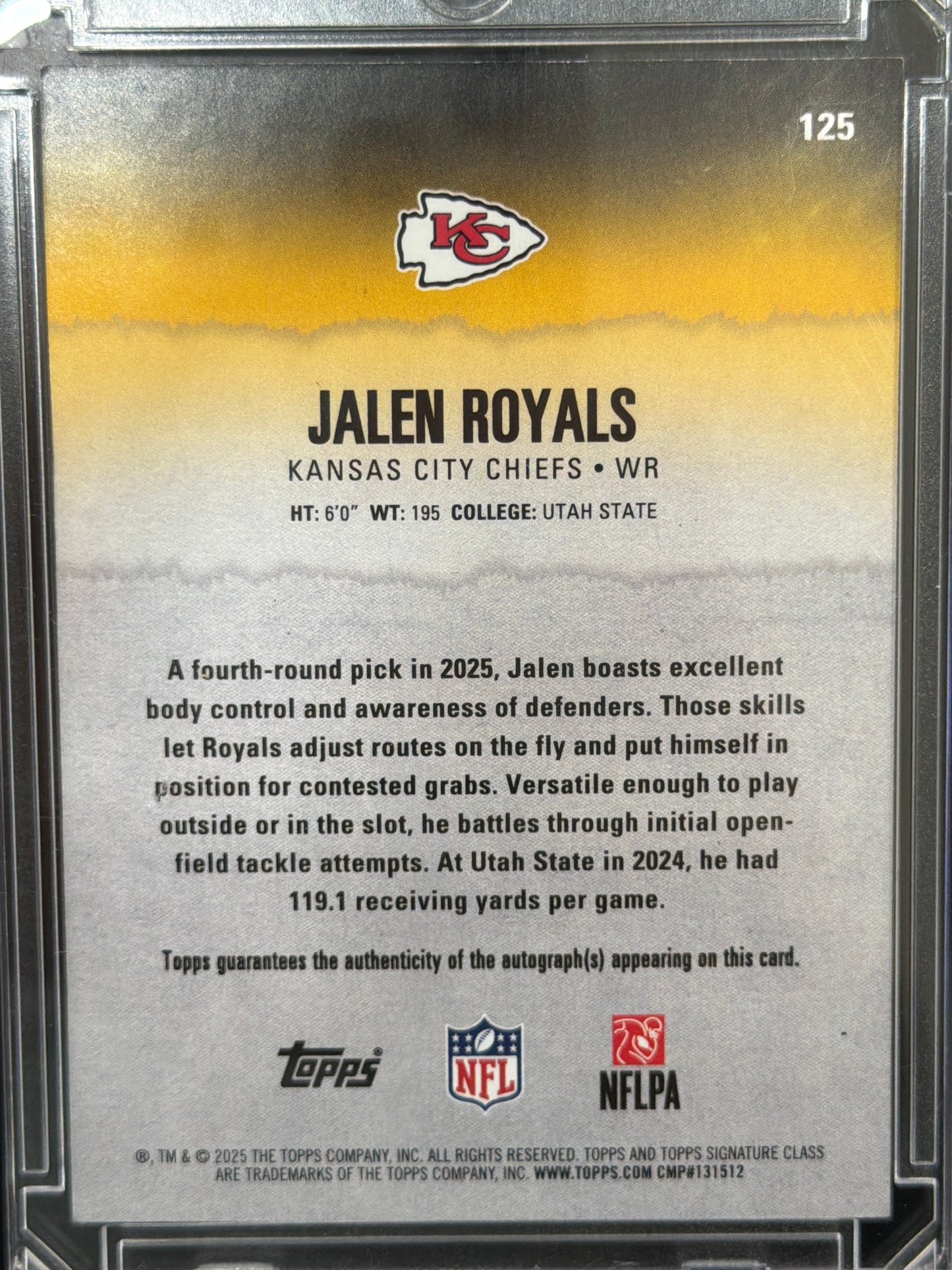 2025 Topps Signature Class Jalen Royals #125 /225 RC