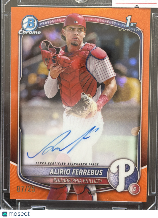 2025 Topps Bowman Chrome Alirio Ferrebus #CPA-AF Orange Refractor /25