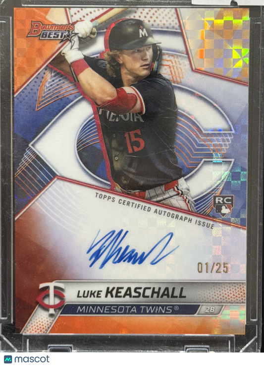 2025 Bowman's Best Luke Keaschall #B25-LK Orange Refractor /25 RC