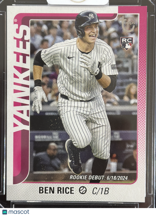 2024 Topps Update Series Ben Rice #US25 Pink RC