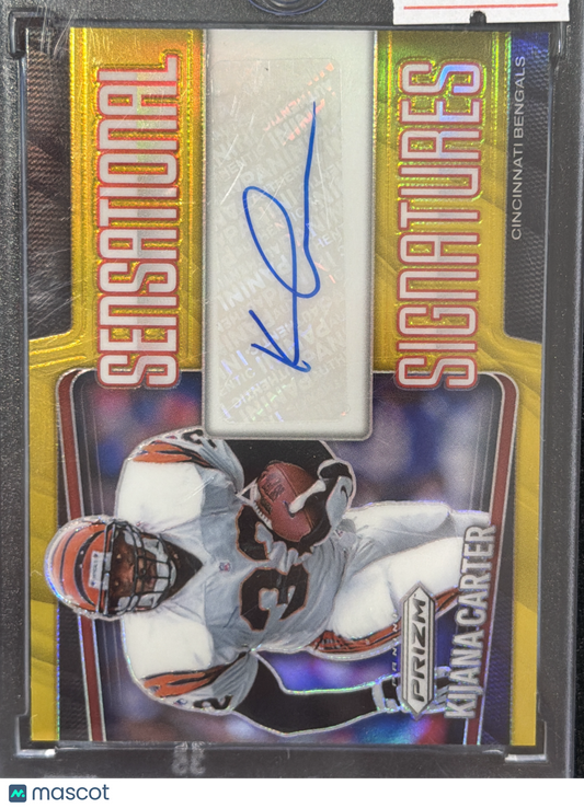2025 Panini Prizm Sensational Signatures Ki-Jana Carter #SEN-KCR Gold /10