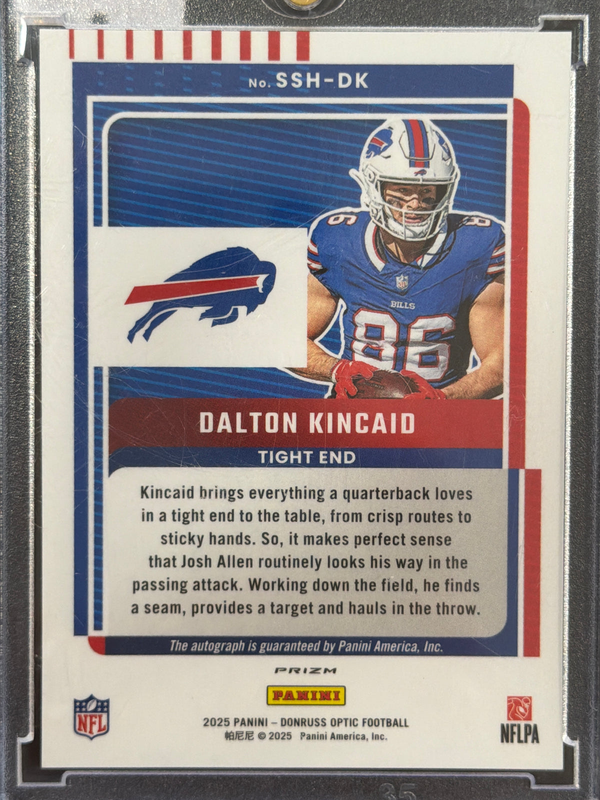 2025 Panini Donruss Optic Football Dalton Kincaid #SSH-DK Holo Signature Series