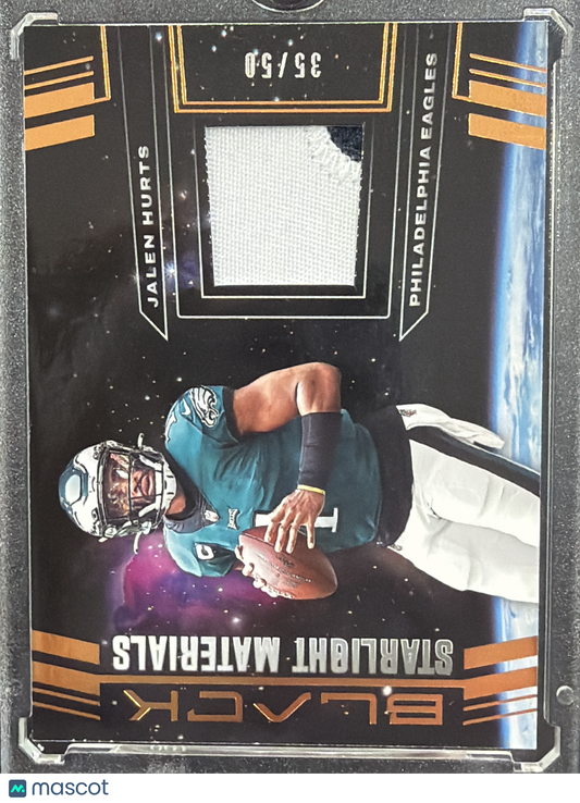 2022 Panini Black Starlight Materials Jalen Hurts #SLM-JHU /50 Patch Memorabilia