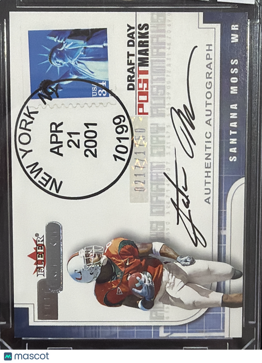 2001 Fleer Draft Day Postmarks Santana Moss