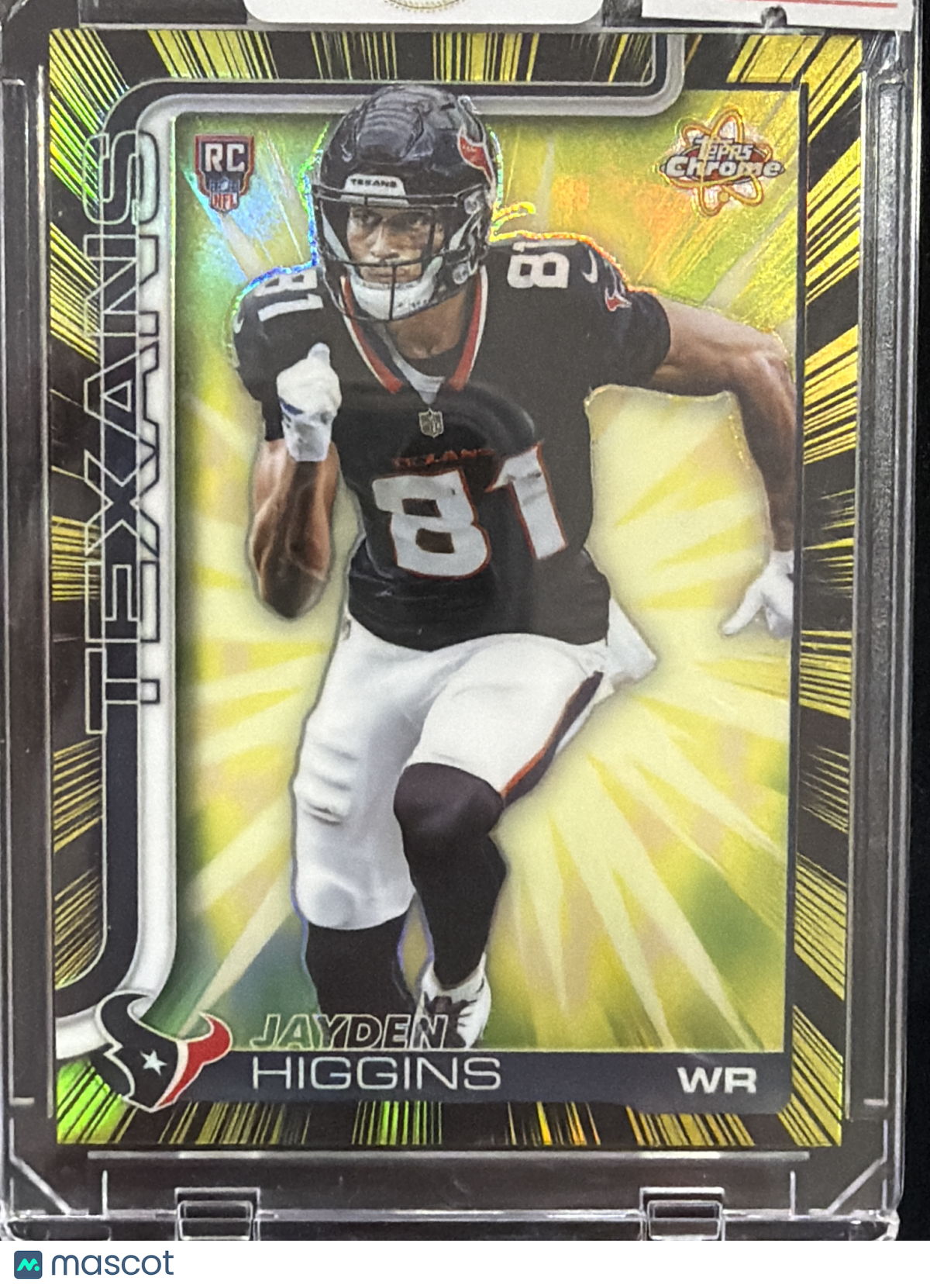 2025 Topps Chrome Jayden Higgins #RR-19 Yellow Refractor RC