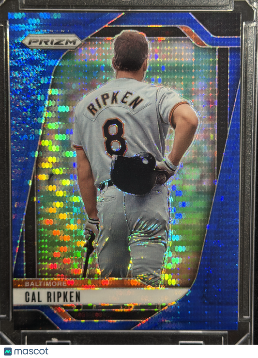 2025 Panini Prizm Baseball Cal Ripken #123 Blue Shimmer /75