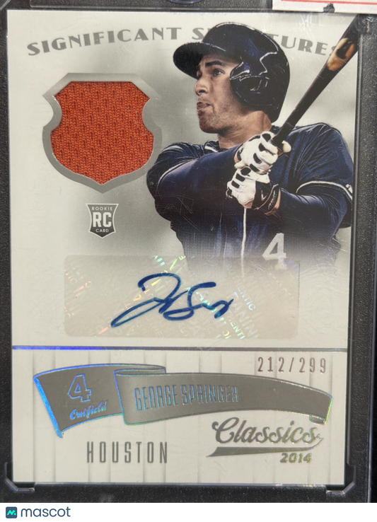 2014 Panini Classics Signatures George Springer #80 /299 Patch RC Memorabilia