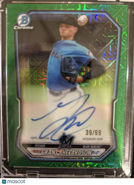 2026 Bowman Chrome Grant Shepardson #BMA-GS Green Mojo Refractor /99