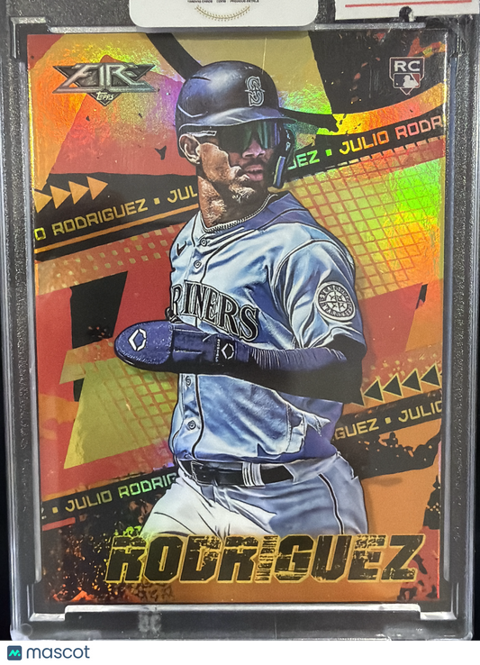 2022 Topps Fire Julio Rodriguez #107 Orange /299 RC