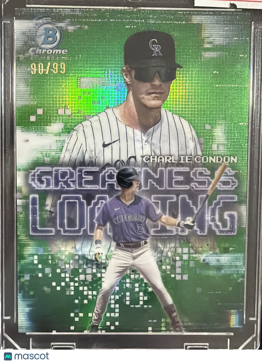 2025 Bowman Chrome Greatness Loading Charlie Condon #GL-7 Green /99