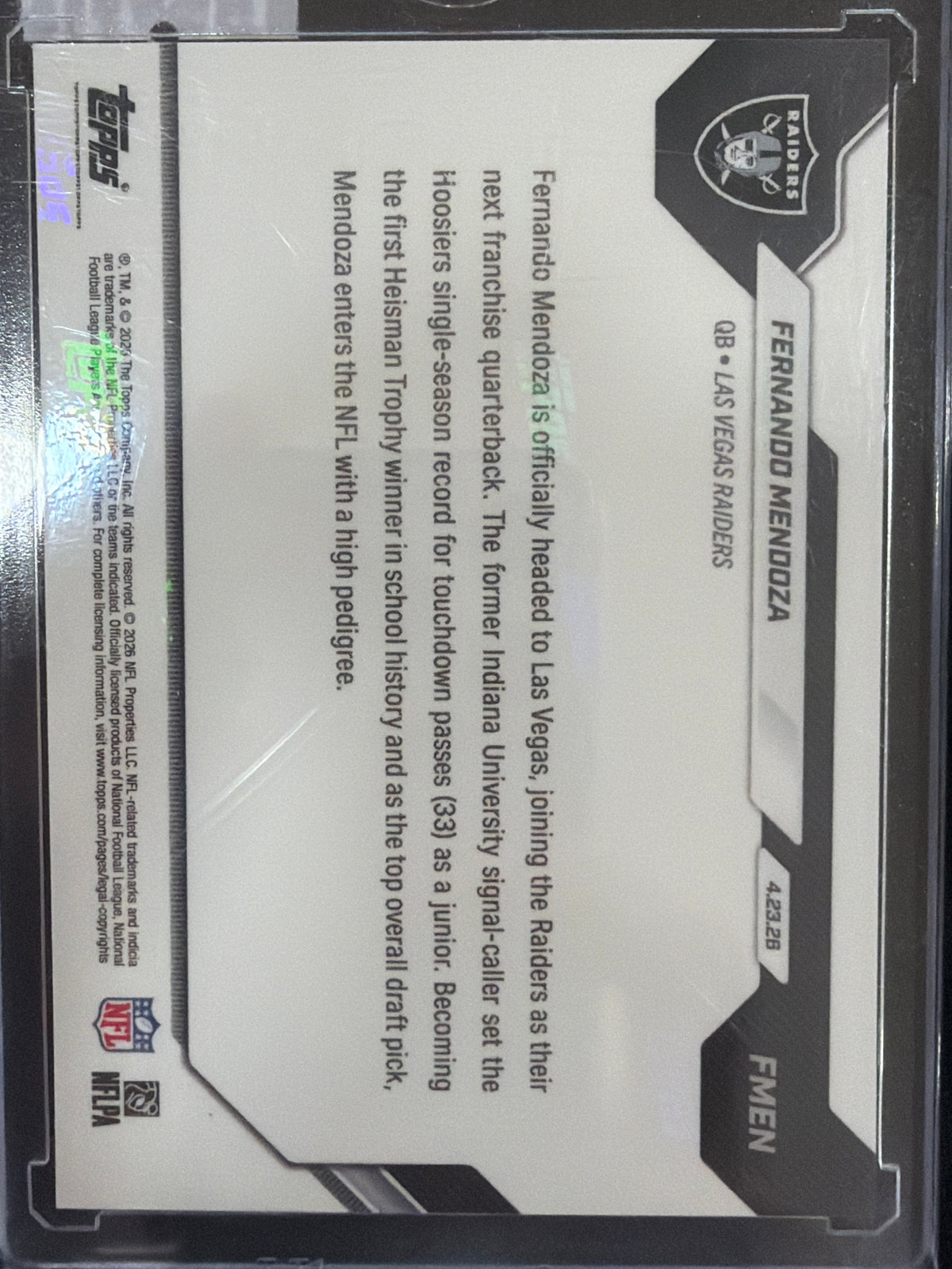 2020 Topps Now Fernando Mendoza #FMEN RC