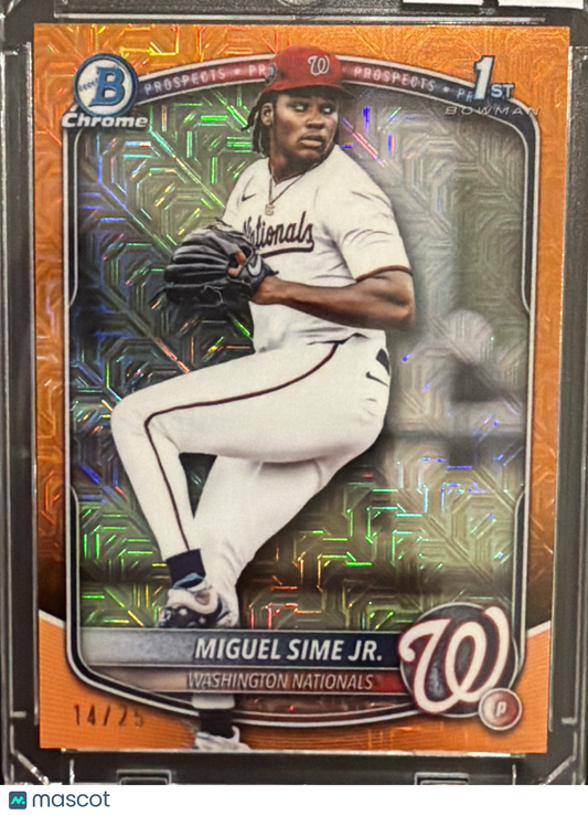2025 Bowman Draft Chrome Miguel Sime Jr. #BDC-181 Orange Mojo Refractor /25