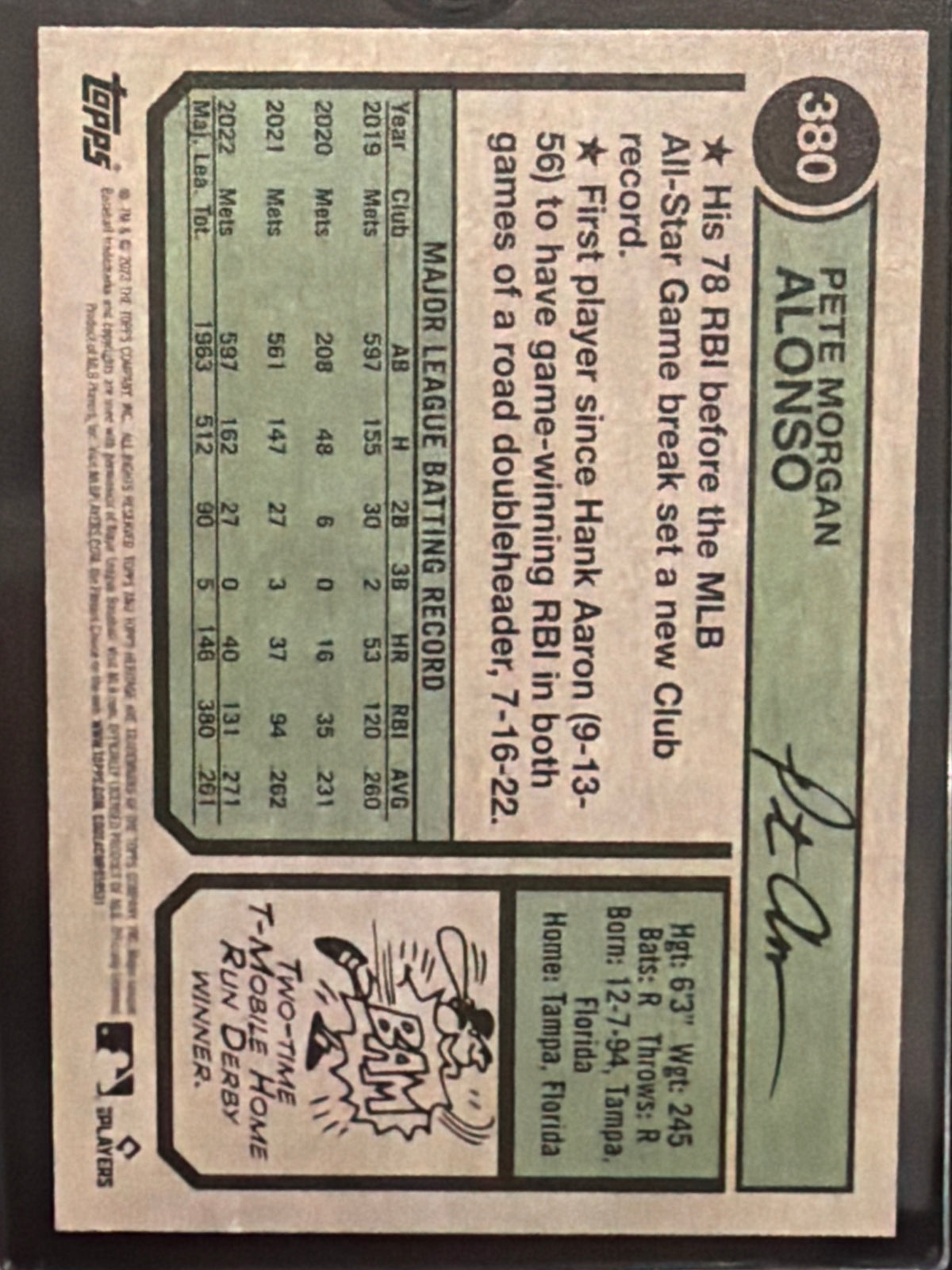2025 Topps Archives Signature Series Pete Alonso #380 /5