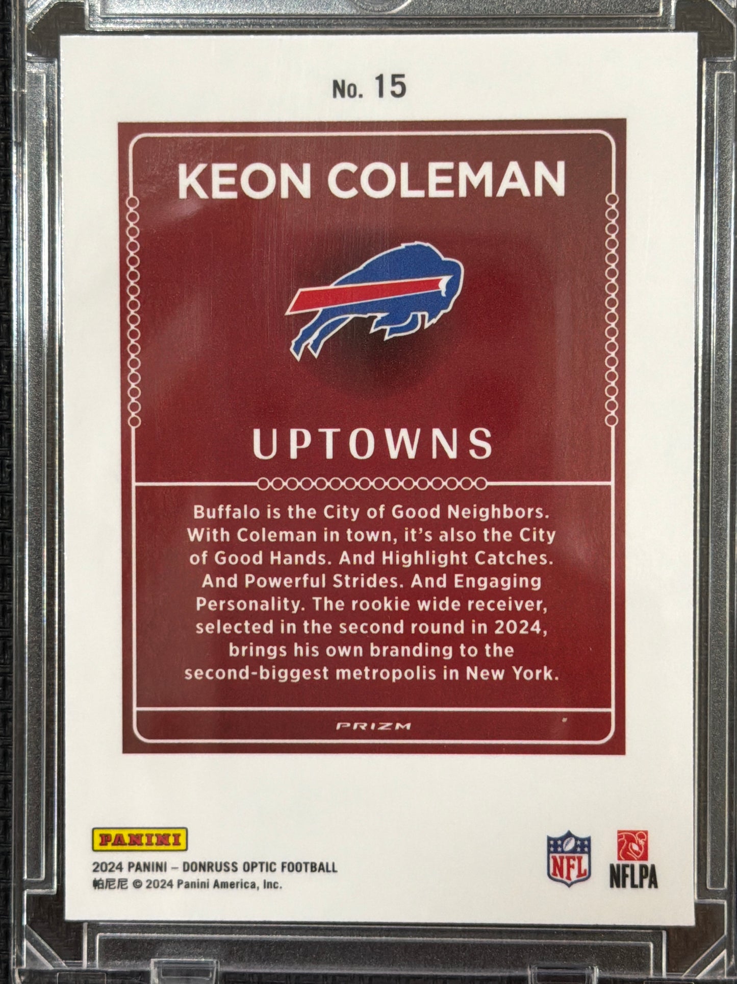 2024 Donruss Optic Uptowns Keon Coleman #15 RC