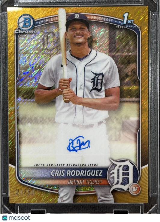 2025 Bowman Chrome Cris Rodriguez #CPA-CR Gold Shimmer Refractor /50