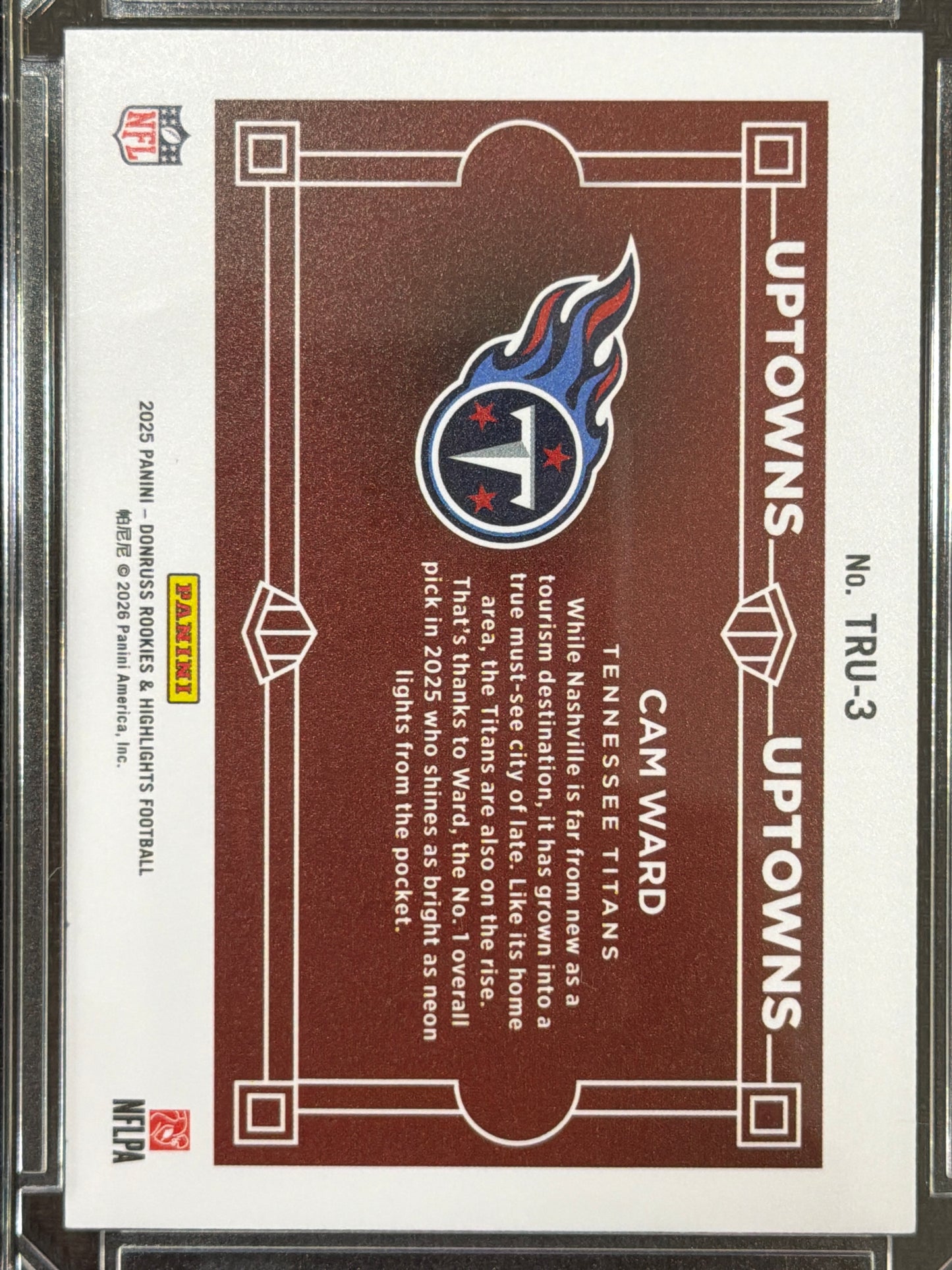 2026 Panini Donruss Rookies & Highlights Uptowns Cam Ward #TRU-3 RC
