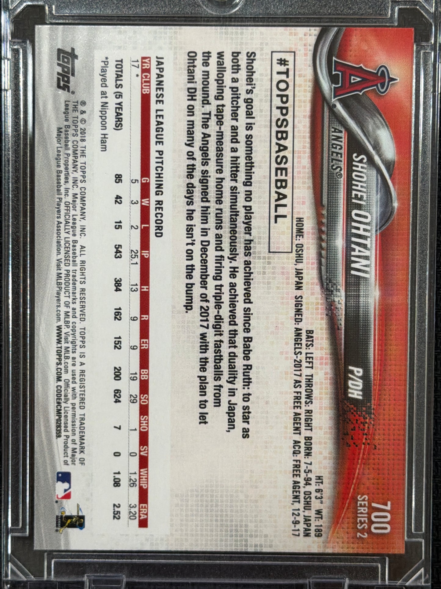 2018 Topps Series 2 Shohei Ohtani #700 RC