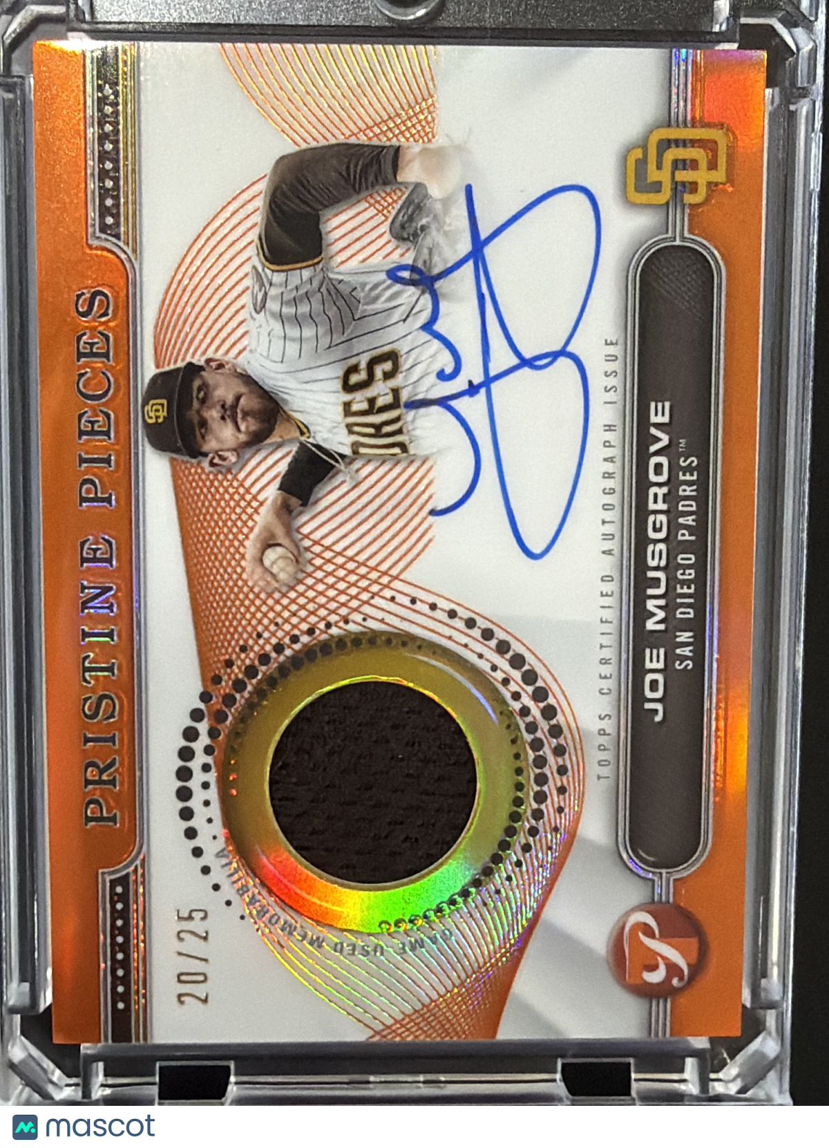2024 Topps Pristine Joe Musgrove #PPAR-JM Orange /25 Relic Memorabilia