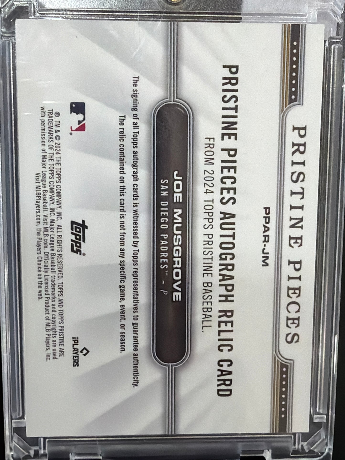 2024 Topps Pristine Joe Musgrove #PPAR-JM Orange /25 Relic Memorabilia