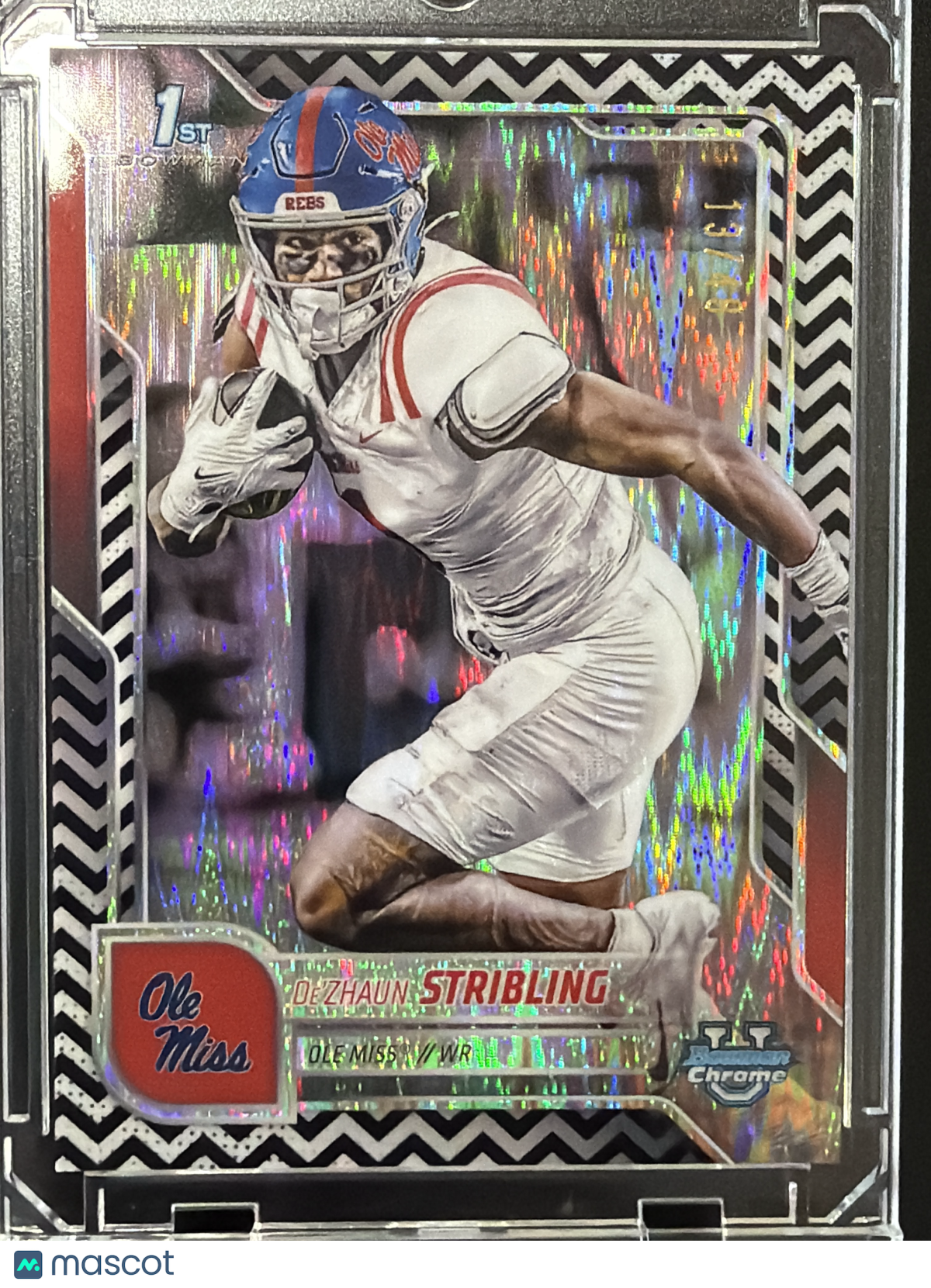 2025 Bowman Chrome University De'Zhaun Stribling #182 Zebra Wave /48