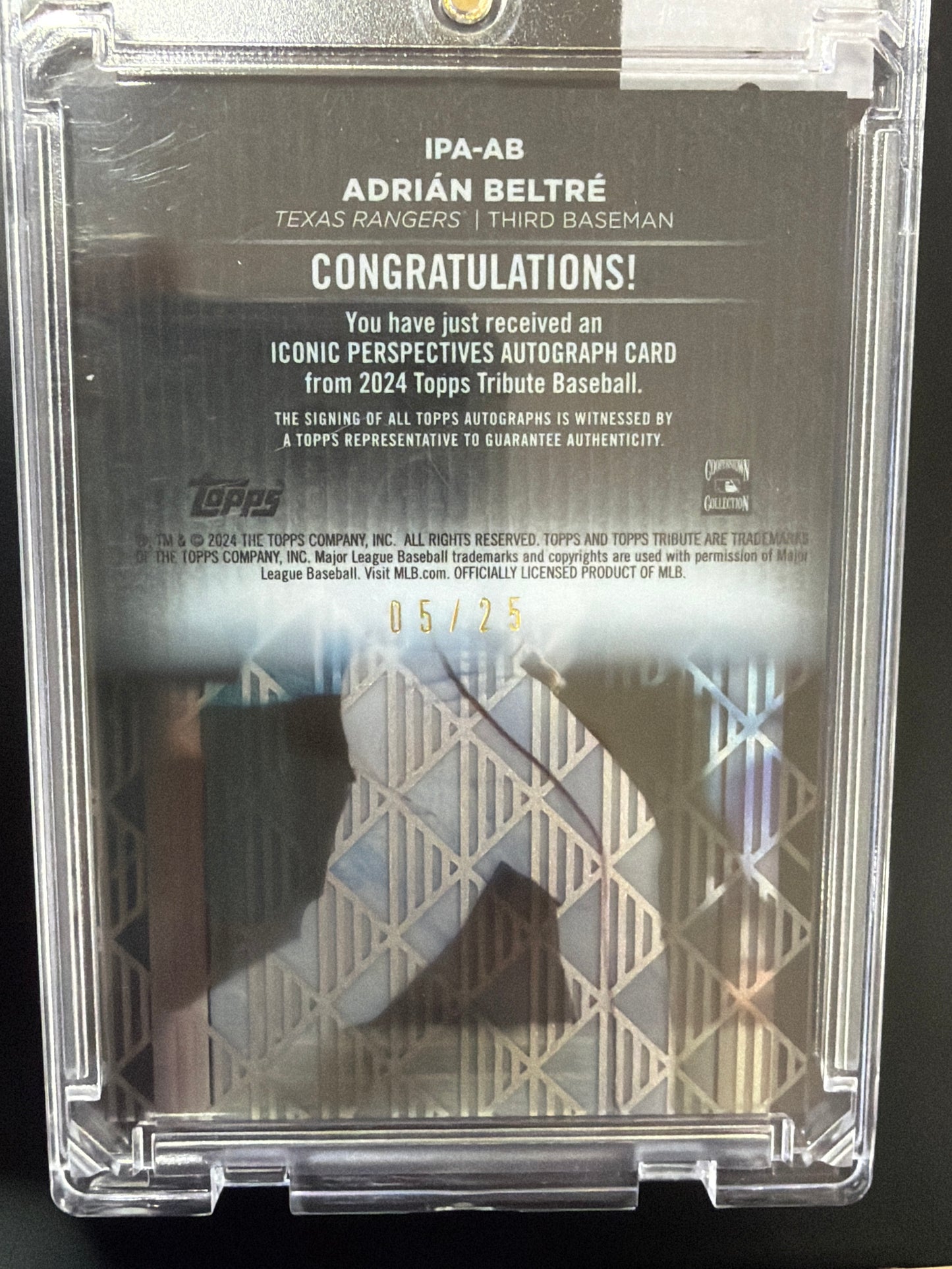 2024 Topps Tribute Adrián Beltré #IPA-AB /25