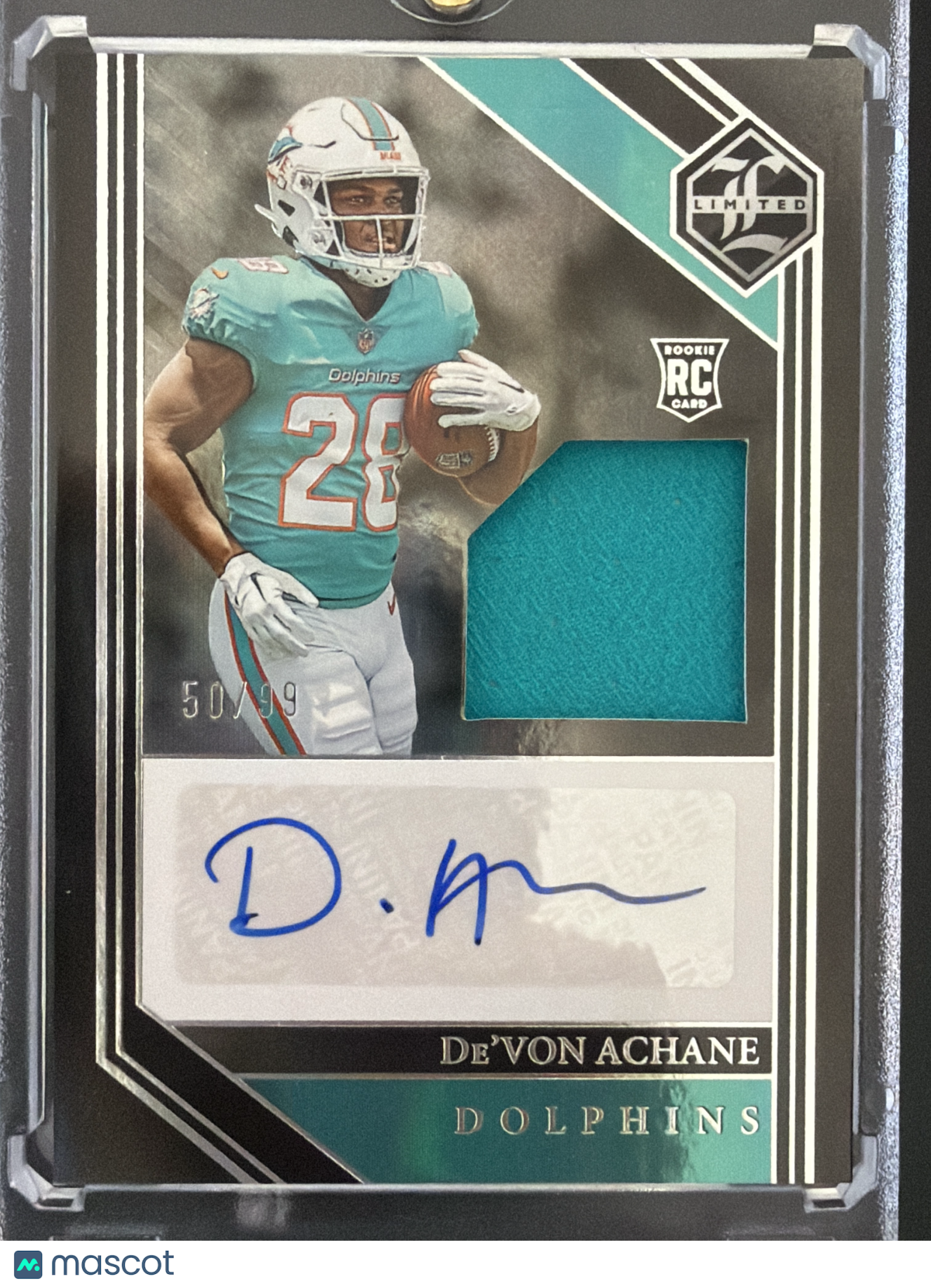 2023 Panini Limited De'Von Achane #109 /99 Patch RC Memorabilia