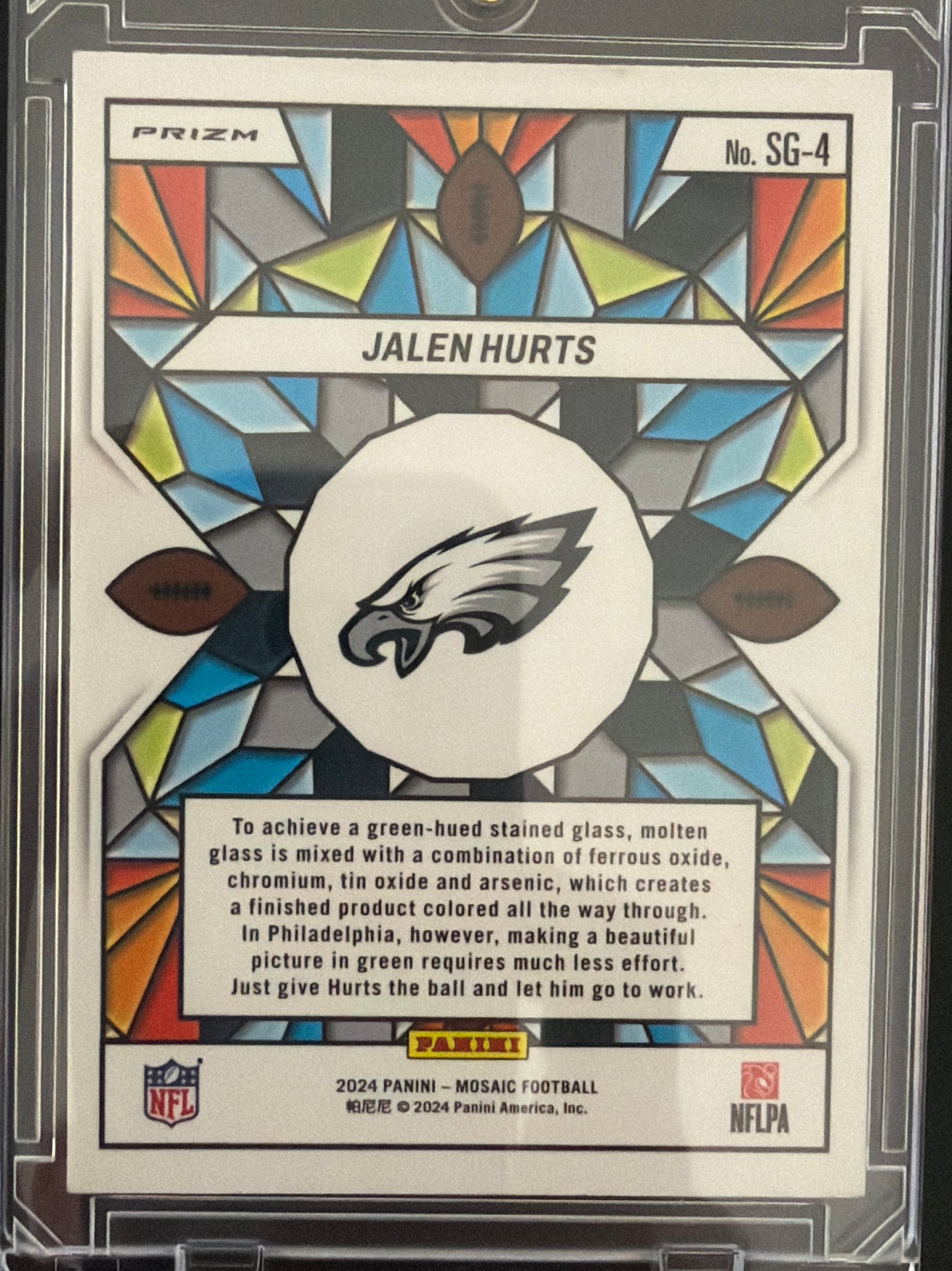 2024 Panini Mosaic Football Jalen Hurts #SG-4 Stained Glass
