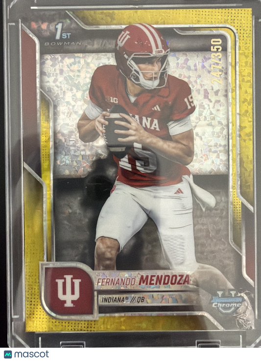 2025 Bowman Chrome Fernando Mendoza #109 Yellow Mini Diamond /350