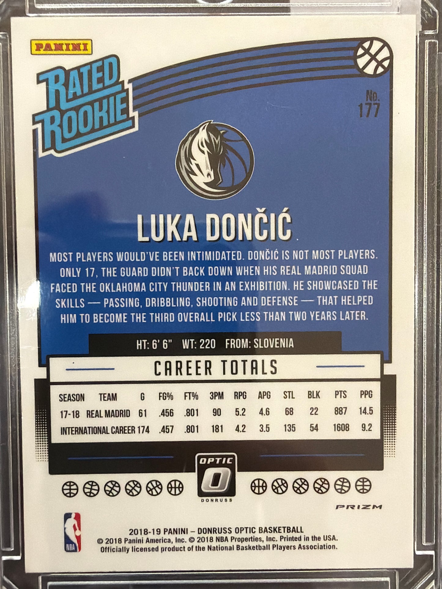 2018 Panini Donruss Optic Luka Dončić #177 Fast Break Holo