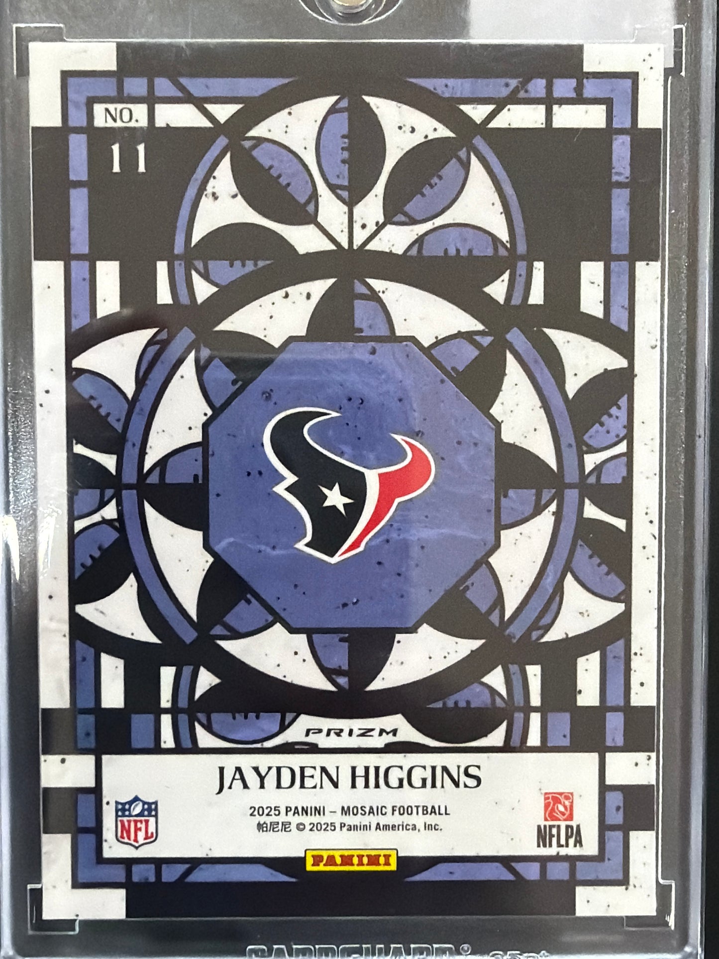 2025 Panini Mosaic Football Jayden Higgins #11 Stained Glass RC
