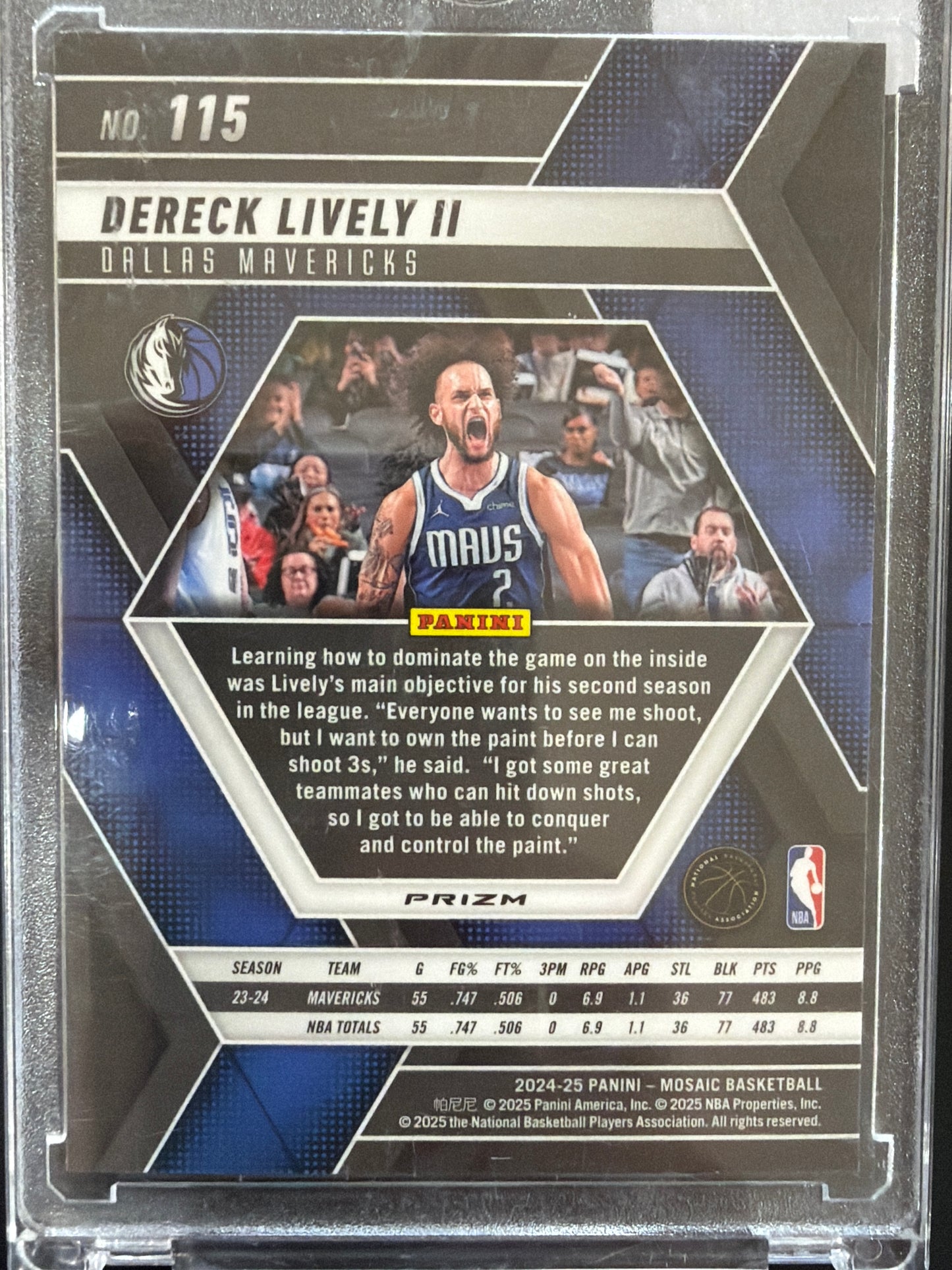 2024 Panini Mosaic Dereck Lively II #115 Genesis