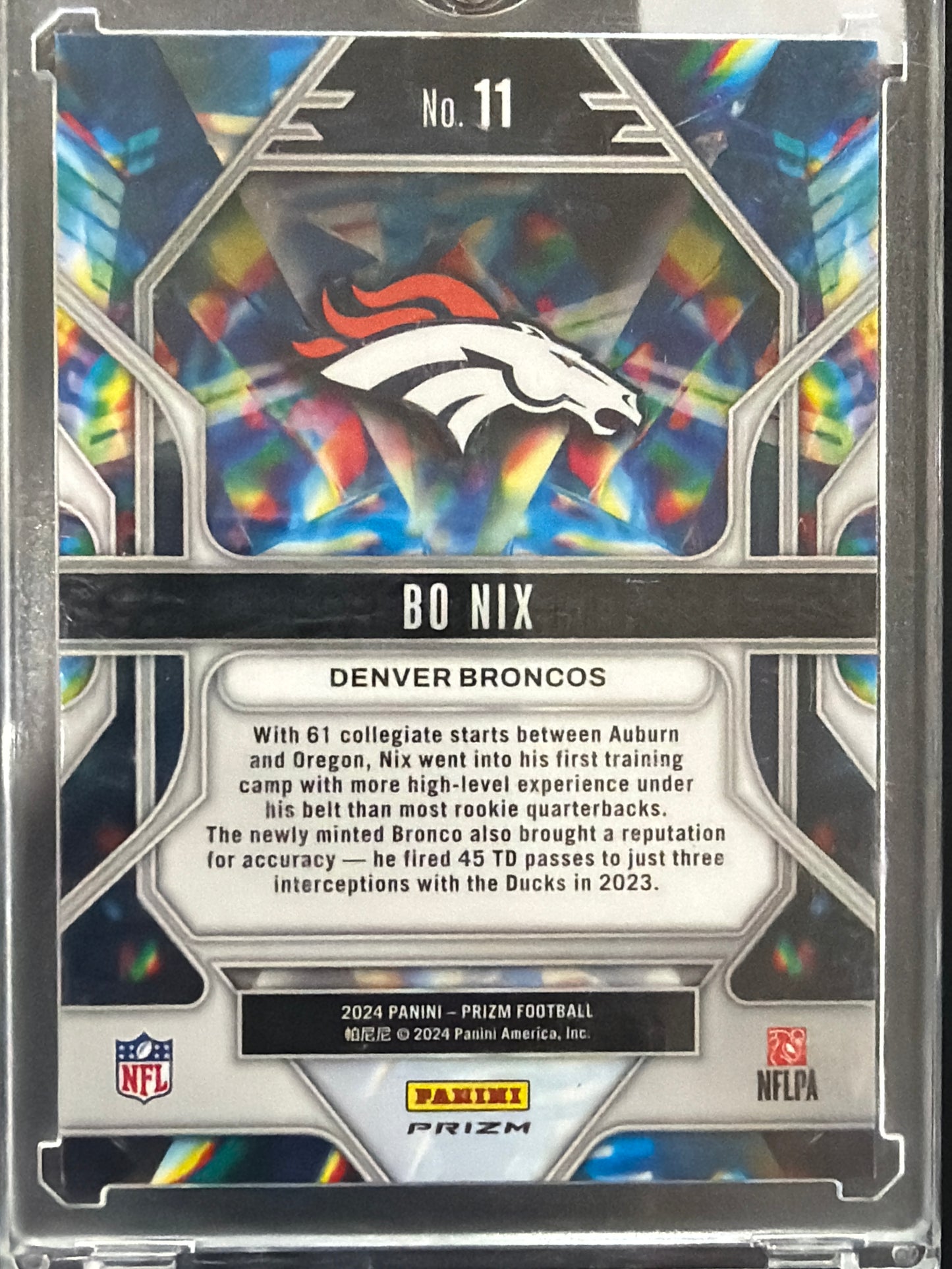2024 Panini Prizm Prizmatic Bo Nix #11 RC