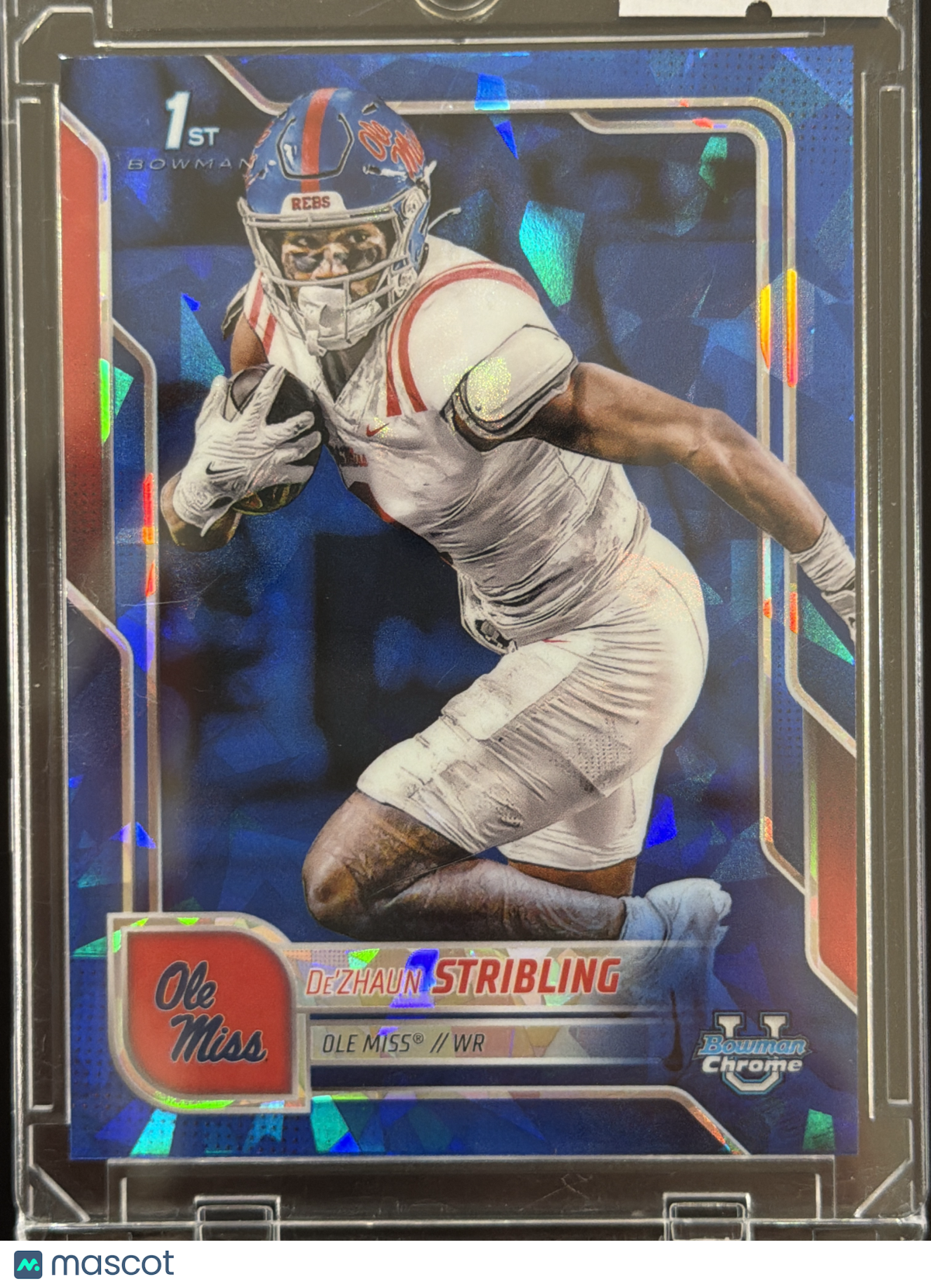 2025 Bowman Chrome University De'Zhaun Stribling #182 Blue Sapphire