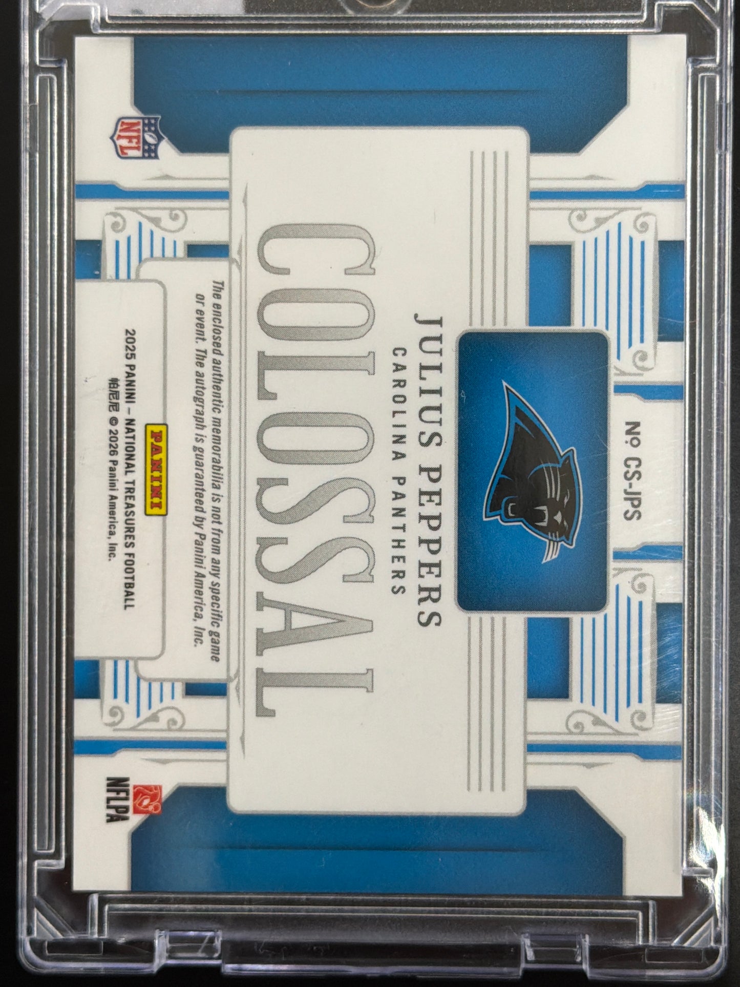 2026 Panini National Treasures  Julius Peppers #CS-JPS /91 Patch Memorabilia