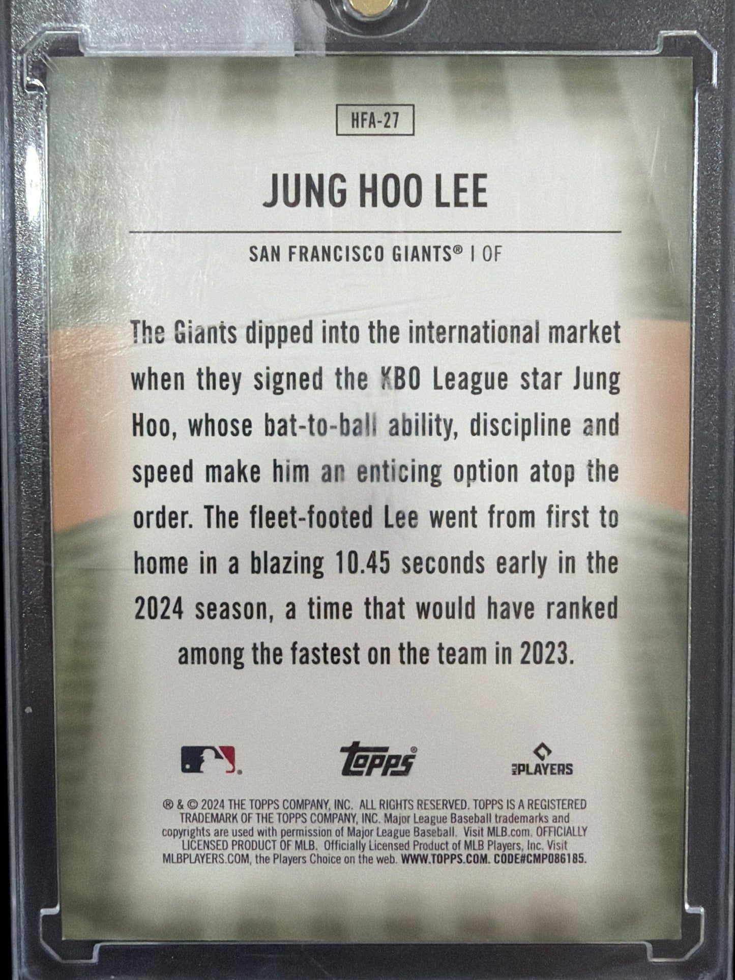 2024 Topps Home Field Advantage Jung Hoo Lee #HFA-27 RC