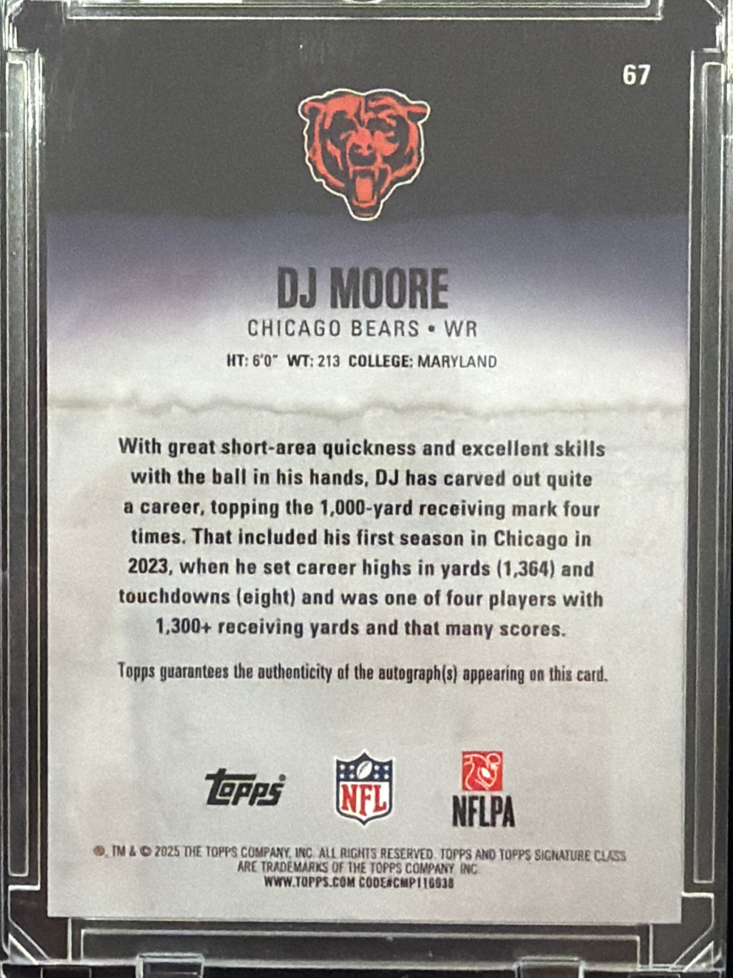 2025 Topps Composite Signature Class DJ Moore #67 Orange
