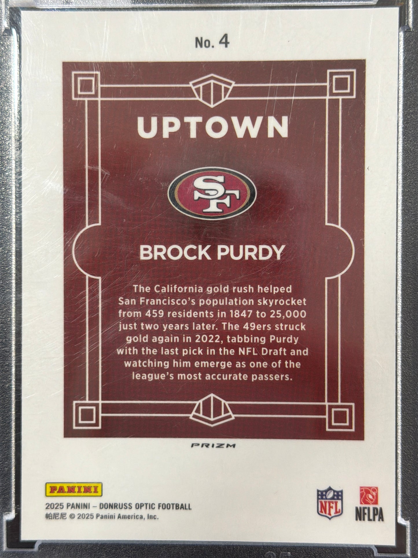 2025 Panini Donruss Optic Uptown Brock Purdy #4