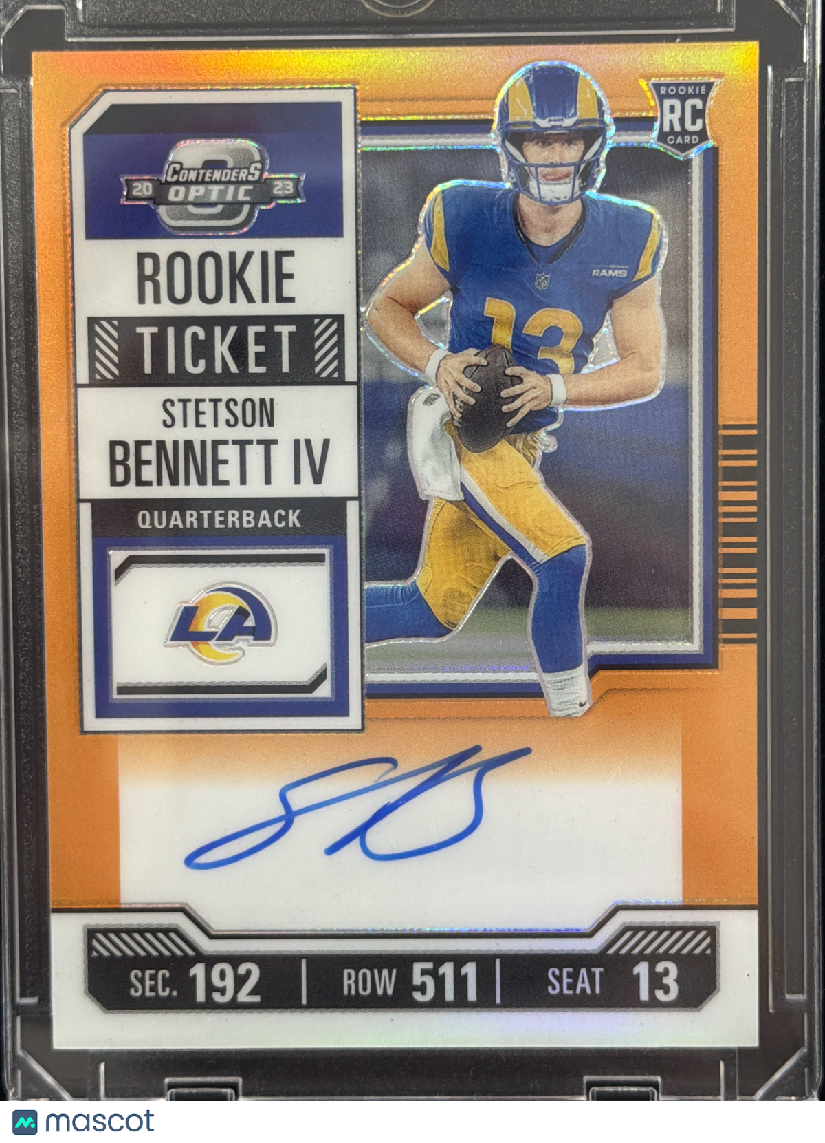 2023 Panini Contenders Optic Stetson Bennett IV #133 Orange /50 RC