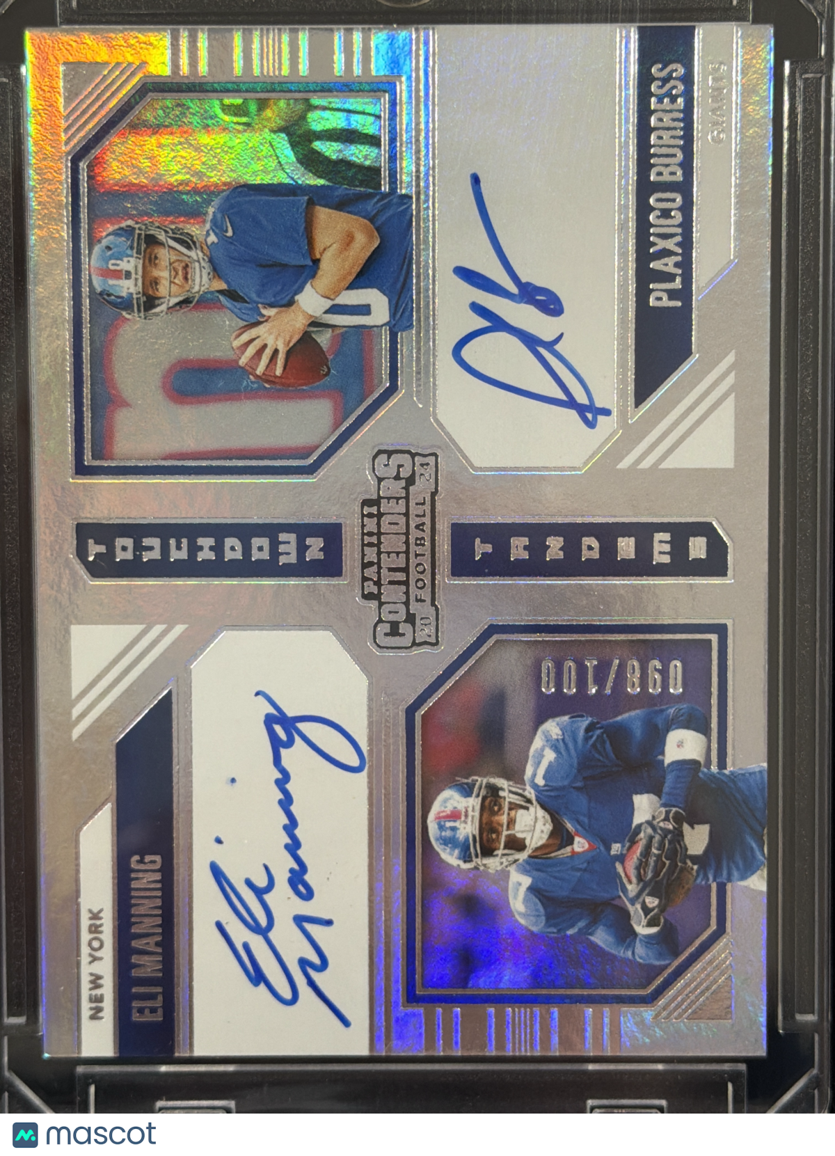 2024 Panini Touchdown Tandems Eli Manning Plaxico Burress #TT-NYG /100