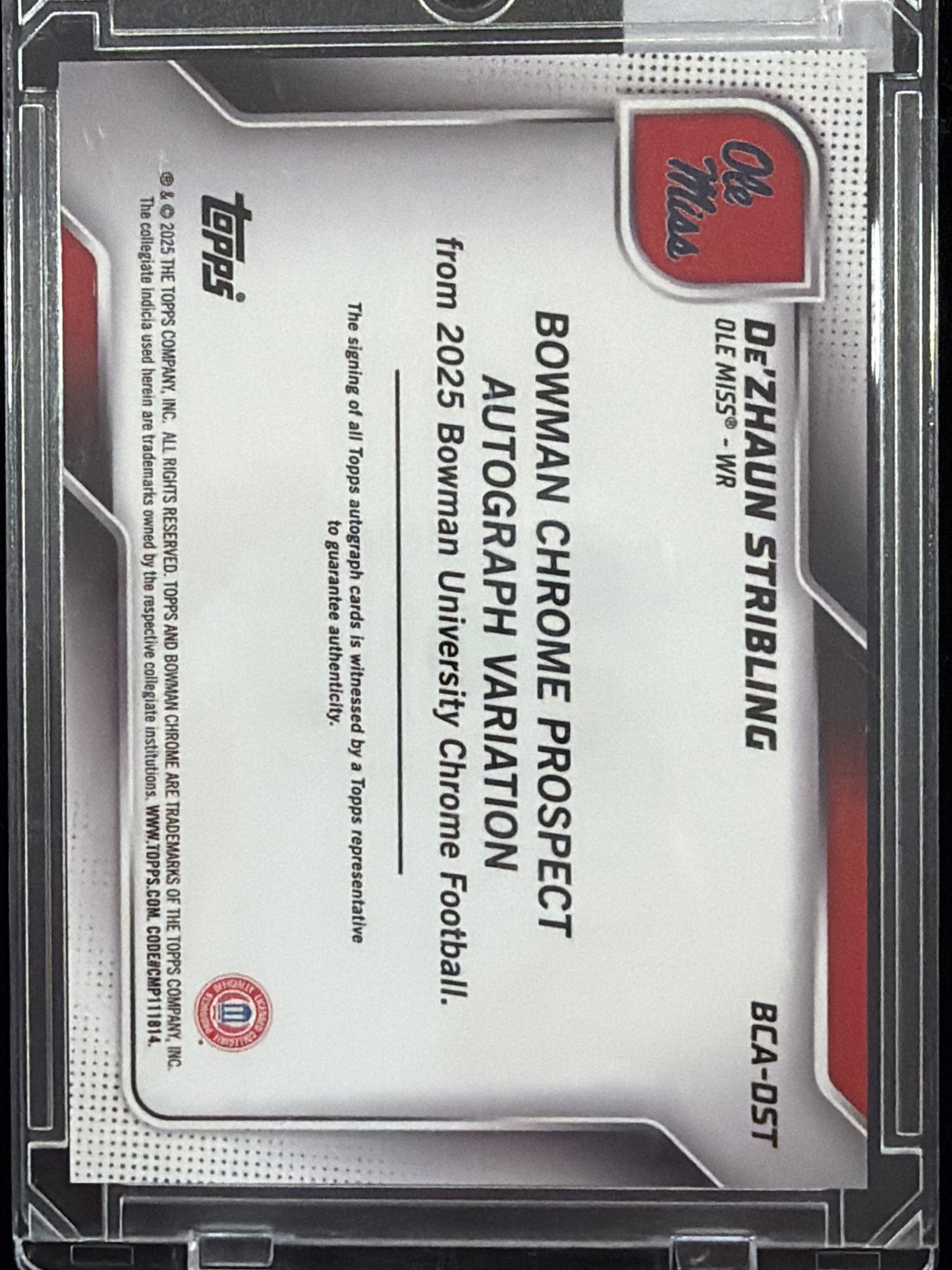 2025 Bowman Chrome Football De'Zhaun Stribling #BCA-DST Autograph Variation