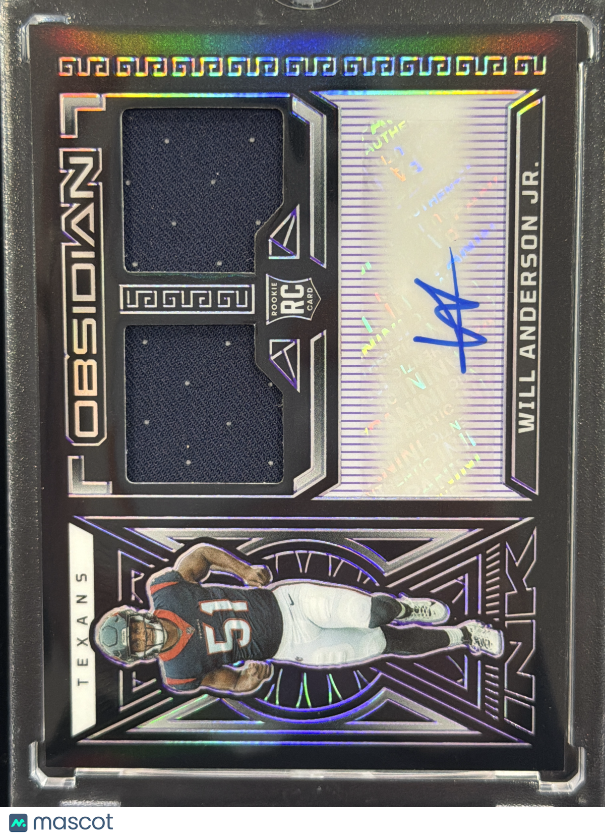 2023 Panini Obsidian  Will Anderson Jr. #RJI-WAN /75 Dual Patch RC Memorabilia