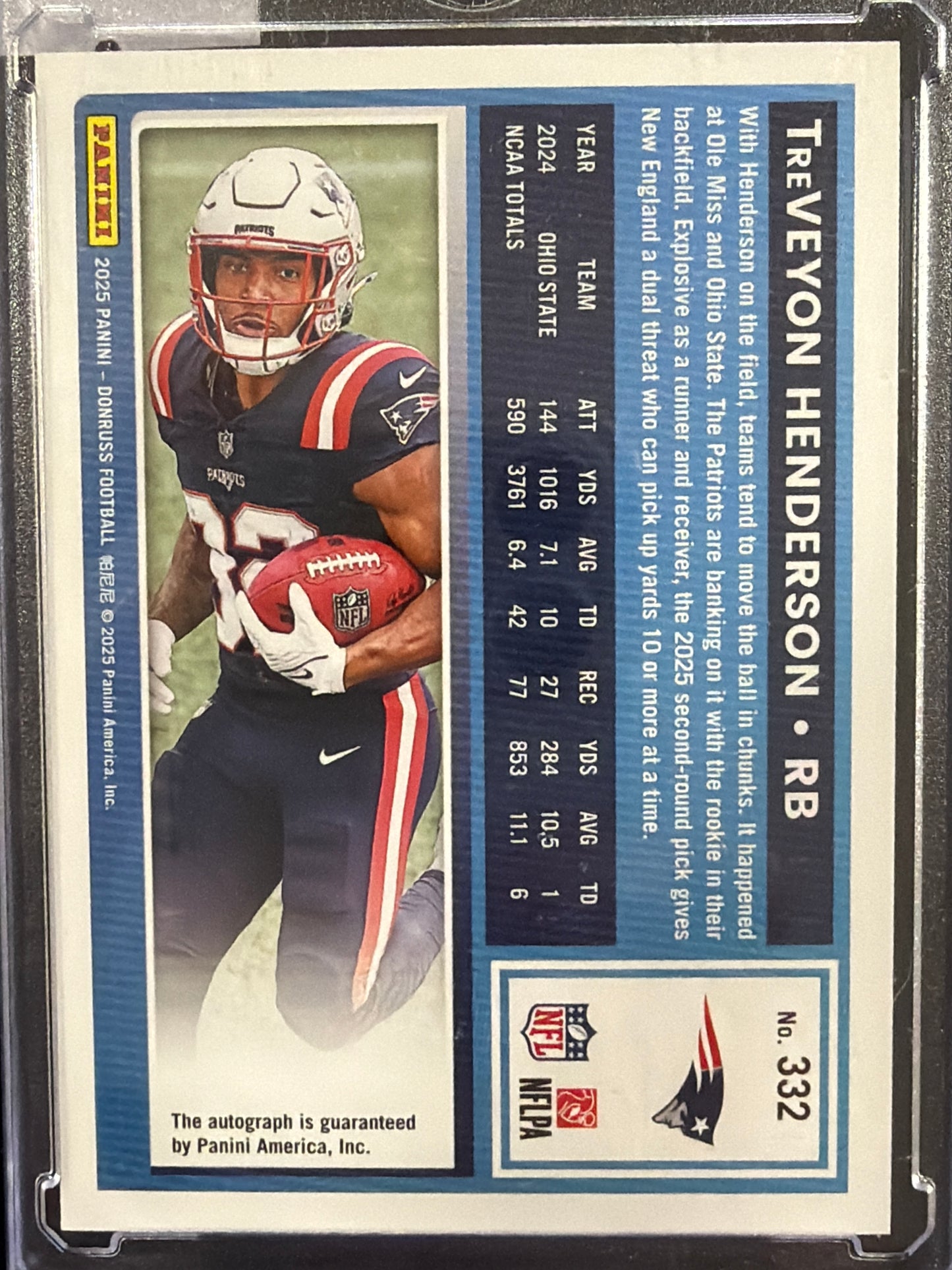 2025 Panini Donruss TreVeyon Henderson #332 Green
