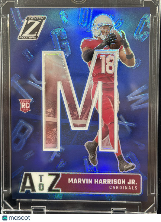 2024 Panini Zenith Football A to Z Marvin Harrison Jr. #13 Blue Prizm /25 RC