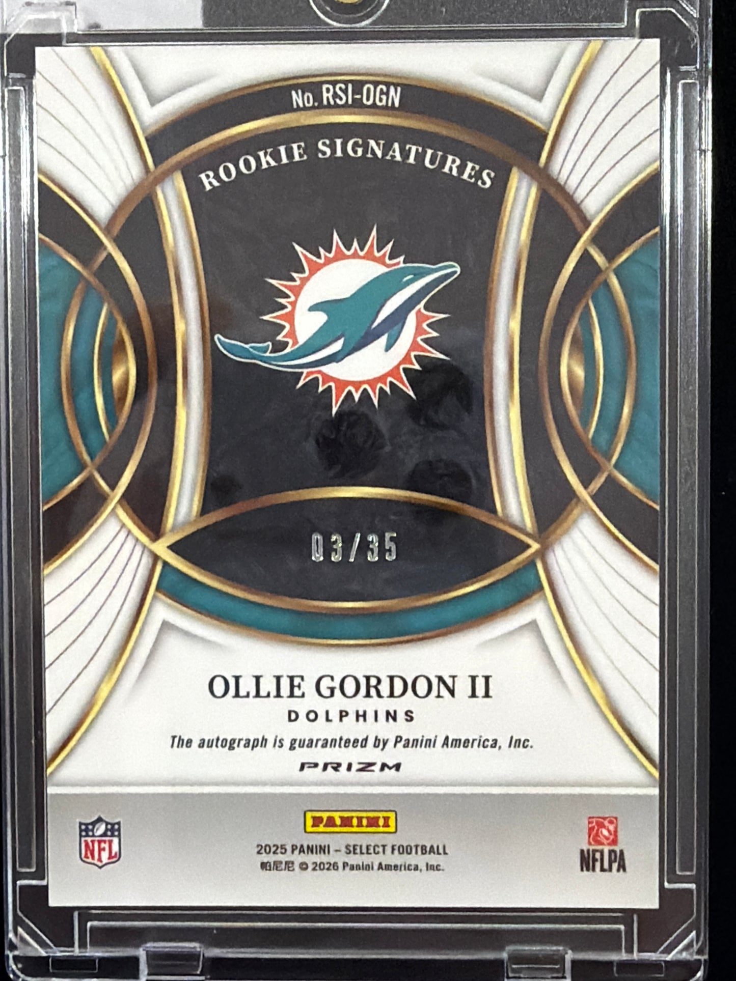 2025 Panini Select Ollie Gordon II #RSI-OGN /35 RC
